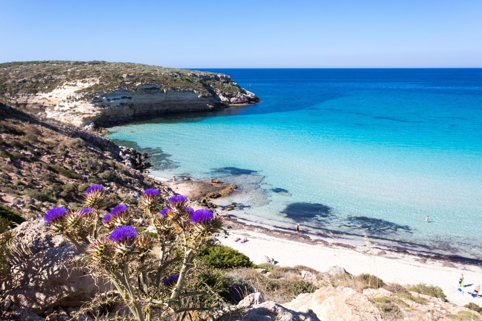 Spiaggia dei Conigli na Sicílii Spiaggia dei Conigli na Sicílii